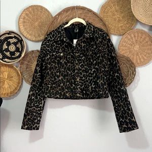NWT | cropped leopard jacket